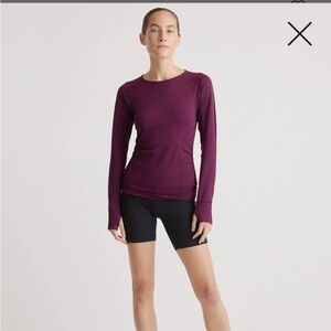 Quince Womens Ultra-Form Long Sleeve Top Purple L